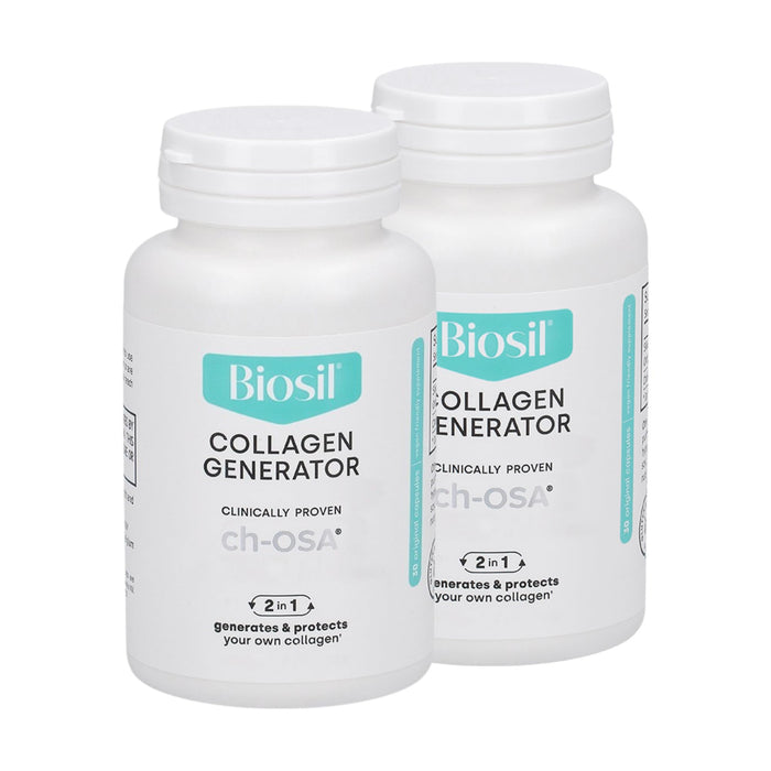 Biosil Collagen Generator - 30 Capsules, Pack of 2 - with Patented ch-OSA Complex - Generates & Protects Your Own Collagen - GMO Free - 60 Total Servings