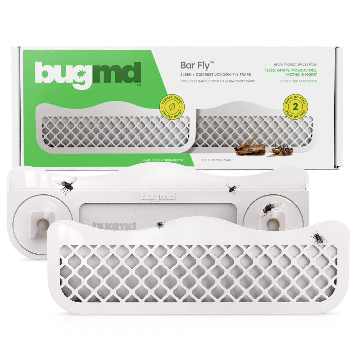 BugMD Barfly - Window Fly Traps (2 Pack) - Window Fly Paper Trap for I