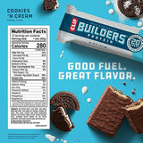 CLIF Builders - Cookies 'n Cream Flavor - Protein Bars - Gluten-Free - Non-GMO - Low Glycemic - 20g Protein - 2.4 oz. (12 Count)