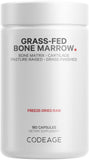 Codeage Grass Fed Bone Marrow Supplement - Freeze Dried, Non-Defatted, & Desiccated Beef Bone Marrow Pills - Raw Whole Bone Marrow, Bone Matrix, Cartilage - 3000mg per Serving - 180 Capsules
