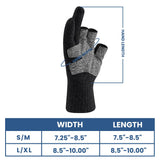 Palmyth Wool Fishing Gloves 3-Cut Fingers Warm for Men and Women Cold Weather Fingerless Gloves for Winter Fly Fishing, Ice Fishing, Photography and Hunting (Black, S/M)