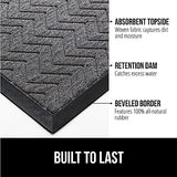 Gorilla Grip All-Season WeatherMax Doormat, 47x35, Durable Natural Rubber, Stain and Fade Resistant, Low Profile, Indoor Outdoor Door Mats, Easy Clean Patio Entrance Mat, Steel Chevron