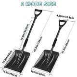 Snow Shovel for Car Driveway - 4 in 1 Survival Shovel with Aluminum Handle and Wide Ice Scrape, Lightweight Sport Utility Detachable Shovel for Garden, Car, Camping