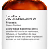 MAJESTIC PURE Clary Sage Essential Oil, Premium Grade, Pure and Natural, for Aromatherapy, Massage, Topical & Household Uses, 1 fl oz