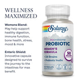 SOLARAY Mycrobiome Probiotic Women’s Formula, 24 Strains Plus Prebiotic Inulin, Specially Formulated for Women, Digestion, Mood & Urinary Tract Support, 50 Billion CFU, 30 Servings, 30 VegCaps