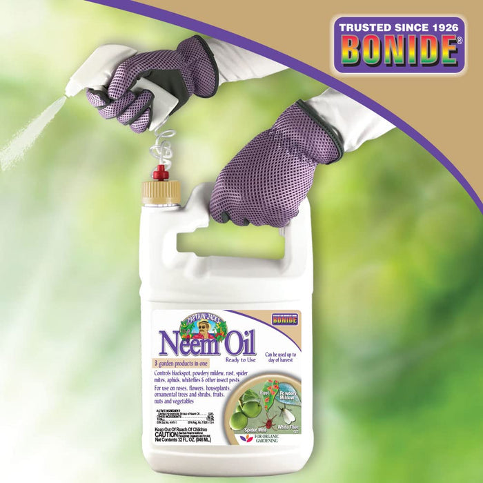 Bonide Captain Jack's Neem Oil, 128 oz Ready-to-Use, Multi-Purpose Fungicide, Insecticide and Miticide for Organic Gardening