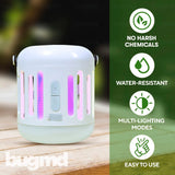 BugMD Zap Trap, Battery or USB Powered 2-in-1 Lamp and Bug Zapper with UV and LED Light, Portable Light for Indoor Spaces