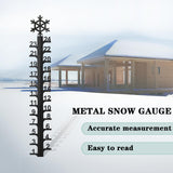 24 inch Upgrade Snow Gauge Outdoor, Iron Art Snow Measuring Gauge,Winter Snowflake Snow Measuring Stick, Xmas Snow Depth Measure Rod for Yard, Lawn, and Garden,Snow Ruler Christmas Decorative Gift