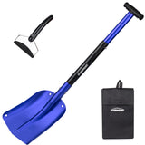 Overmont Folding Emergency Snow Shovel for Car - 32" 42" Small & Compact Tool with Ice Scraper and Carrying Bag- Lightweight Aluminum Shovels for Snow Camping Skiing Snowmobiles