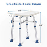 Zler Heavy Duty Shower Chair - Adjustable Shower Stool for Inside Shower,Tool Free Assembly, Anti-Slip Shower Bench for Elderly, Senior, Handicap & Disabled (500lb Capacity)