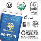 Sunwarrior Vegan Organic Protein Powder Plant-Based | BCAA Amino Acids Hemp Seed Soy Free Dairy Free Gluten Free Synthetic Free Non-GMO | Vanilla 17 Servings | Warrior Blend