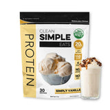 Clean Simple Eats Simply Vanilla Whey Protein Powder, Natural Sweetened and Cold-Processed Whey Protein Powder, 20 Grams of Protein (30 Servings)