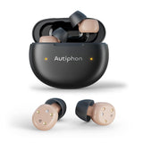 Hearing aids, Autiphon AT-B25 Advanced Rechargeable Digital Hearing Aids for Seniors Adults with Noise Cancelling, OTC Mini CIC Hearing Devices with Charging Case for 100 hrs Back-up Power, Pair,