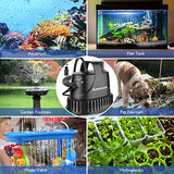 Aoumcom 400GPH Submersible Water Pump, 20W Water Fountain Pump, Aquarium Pump, 1500L/H Water Pump with 7ft Power Cord for Garden Fountain, Water Table, Waterfall, Fish Tank, Pond, Hydroponics