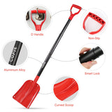 COFIT 47" Retractable Snow Shovel, Aluminium Alloy Snow Sand Mud Removal Tool for Car Outdoor Camping and Garden, Detachable Four-Piece Construction, Red and Black