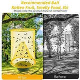 Ranch Fly Traps Outdoor Hanging Stable Fly Trap Reusable Fly Killer Cage Fly Catcher Bag with Bait Tray,Fly Repellent for Outdoor and Indoor Hanging Farms,Stable,Garden,Orchard,Park (Yellow)