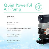 hygger Quietest Aquarium Air Pump, Adjustable Oxygen Pump 2 Air Outlets Ultra Silent Powerful Aerator Pump Up to 600Gallon Fish Tank 255GPH 10W