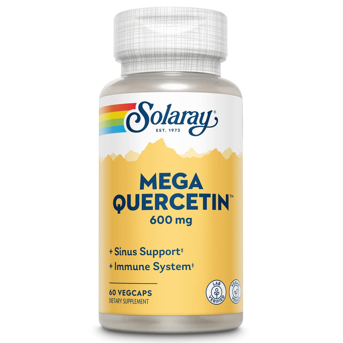 SOLARAY Mega Quercetin Healthy Cells, Heart, Circulatory & Respiratory System Support Bioflavonoids & AMPK Activator Non-GMO, Vegan 60 VegCaps