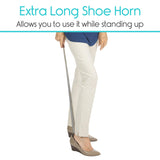 Vive Shoe Horn 2 Pack - Long Handled, Extended Reach ShoeHorn for Women, Men, Kids, Seniors, Elderly, Handicap, Disabled - Plastic Boot Horn - Extra Large Tall Handle Giant Dressing Aid Tool - 31.5in
