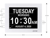 American Lifetime 【New 2024】 Dementia Clock Large Digital Clock for Seniors, Digital Clock Large Display with Custom Alarms, Clock with Day & Date for Elderly, Large Number Digital Clock White