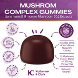 Brain Gold - Super Mushroom Gummies Aid Immune Support - Lions Mane Mushroom Supplement Natural Raspberry Flavor - Daily Reishi Mushroom Capsules Support Well-Being Mushroom Complex