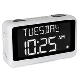 ORKA Talking Clock. Voice Recordable Medication Pill Reminder. Talking Alarm Clock for Dementia, Hearing, Visually impaired Seniors-Digital Day Clock with Multiple Customized Alarms Ex Large White