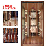 YIYIBYUS 90x175CM / 35.4 x 68.9 Inches 32pcs Beaded Natural Wood Bead Curtain Removable Entrance Partition Curtain Bamboo Doorway Bead Bohemian Curtain (90 x175CM)