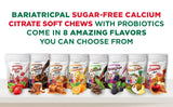 BariatricPal Sugar-Free Calcium Citrate Soft Chews 500mg with Probiotics (90 Count) - Strawberry Twist