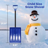 Kids Snow Shovel for Child Age 2-10 Years Old, Plastic Small Snow Shovel with Lightweight Handle, Sturdy 31.5" Snow Shovel Gifts for Kids Boys Girls Snow Fun, Blue