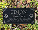 You Left Paw Prints on Our Hearts Pet Memorial Stones Personalized Headstone Grave Marker Absolute Black Granite Garden Plaque Engraved with Dog Cat Name Dates