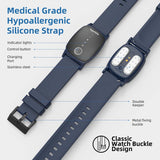 EmeTerm Explore Navy Blue Anti-Nausea Wristband IP67 Waterproof Morning Motion Travel Sickness Vomit Relief Rechargeable Classic Strap Design No Gel Drug Free Without Side Effects