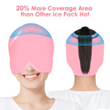 Comfitech Headache Relief Hat Migraine Cap, Wearable Migraine Mask Ice Head Wrap for Tension Headache, Puffy Eyes, Sinus Headache & Stress Relief Gel Cold Compress Pink