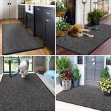 Mibao Dirt Trapper Mat for Indoor&Outdoor, 36"x60"(90x150cm), Grey Black,Washable Barrier Rug, Heavy Duty Non-Slip Entrance Shoes Scraper, Super Absorbent Front Door Carpet