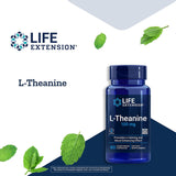 Life Extension L-Theanine, 100 mg, 60 Vegetarian Capsules (Pack of 2) - Amino Acid Derived from Tea - Gluten-Free, Non-GMO