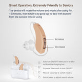 Vivtone Lucid508 Rechargeable Hearing Aids for Seniors Adults, Advanced 8-Chanel Digital BTE Hearing Amplifiers, with Recycle Charging Case for 125 Hrs Backup Power, Auto-On/Off, Pair (Lucid508-B)