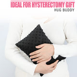 HapiPoppy Abdominal Surgery Pillow with Pocket Hysterectomy Pillows for C-Section Mastectomy Lumpectomy After Breast Cancer Cough Cushion Heart Surgery Recovery Patients Gifts Minky Dot Black