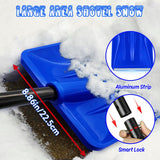 Snow Shovel, 2024 New Upgrade Snow Shovels for Car Driveway Snow Removal, Lightweight Portable Adjustable Large Capacity Shovel Perfect for Garden, Camping, Snowman Playing and Emergency(Blue)