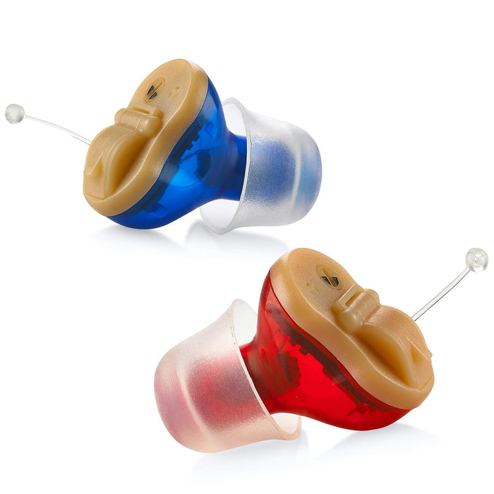 Premium Digital Hearing Amplifier - Invisible in Canal (CIC) In-Ear Mini Sound Enhancer Set, Near-Invisible, Noise Cancelling, Personal Sound Hearing Amplifier - Pair - MZ-21