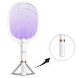 YsChois Electric Fly Swatter Racket, Rechargeable Fly Zapper - 4000 Volt, Exclusive 2-in-1 Bug Zapper Racket - USB Charging, 1800mAh Li-Battery, Indoor & Outdoor Use, White