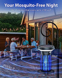 Solar Bug Zapper, 3-in-1 Mosquito Zapper with Camping Lantern, Cordless Bug Zapper for Outdoor and Indoor, Battery Powered Fly Zapper, Waterproof Mosquito Killer for Patio, Home, Backyard, Camping