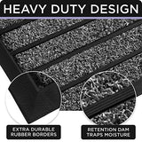 ubdyo Door Mat Outside Entrance - Extra Durable Rubber Welcome Mat Outdoor - Dirt Tripping Mat Indoor - Non Slip Outdoor Mats for Home Entrance Heavy Duty Outside Door Mat (30" x 17", Bright Grey)