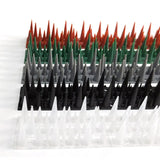 BUGG OFF - Bird & Rodent Spikes, Unique Spike Pattern effecitviely deteres Pesky Pigeons, Squirrels, Raccoons. Installs on Fences, Gates, Roofs, Walls and More! (15 Feet, Green Plastic)