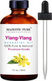 Majestic Pure Ylang Ylang Essential Oil - Premium Grade - 100% Pure & Natural - Ylang Ylang Oil for Hair, Skin, Aromatherapy, Diffuser, Massage Oil, Candles and Soap Making - Made in USA, 1 fl oz