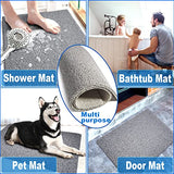 Shower Mats Non Slip for Elderly, 23.2x31.1’’Lager Loofah Non Slip Shower Mat, Loofah Bath Mats for Shower, Non Slip Bath/Shower Mat for Elderly-Grey