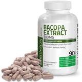 Bronson Bacopa Monnieri Extract 500 mg - Promotes Mental Clarity and Brain Function - Non GMO, 90 Vegetarian Capsules