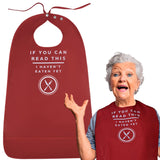 Funny Adult Bibs for Women & Men. Washable Reusable Clothing Protectors for Adults. Waterproof Backing + Built-In Crumb Catcher