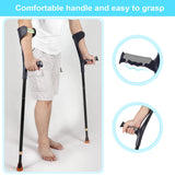 Antdvao Forearm Crutches Pair, Folding Forearm Crutches Lightweight Adjustable，with Rubber Handles, Comfortable Grip and Wear-Resistant, Non-Slip Forearm Crutches for Heavy Duty (Black)