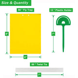 80 Sheets Sticky Fly Traps, Dual-Sided, for Flying Insect, Indoor and Outdoor, 8x6 Inch, Yellow