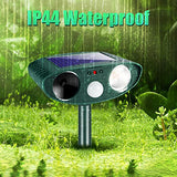 2 Pack Upgraded Solar Animal Repeller Waterproof,Ultrasonic Animal Repellent Outdoor with Motion Detection & LED Strobe Light Animal Deterrent for Cat Squirrel Raccoon Deer Mouse Fox Repellent