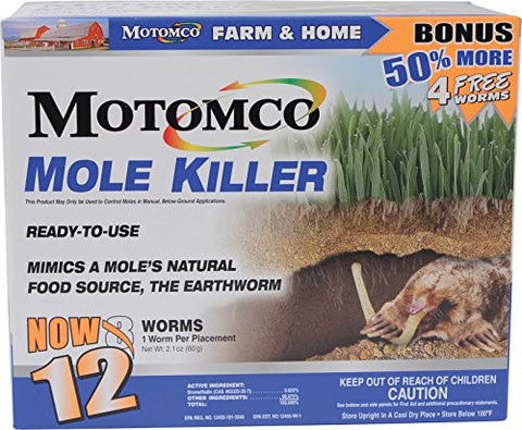 Motomco 008-34310, 12 Worm 198880 Mole Killer Ready to Use Bonus Box